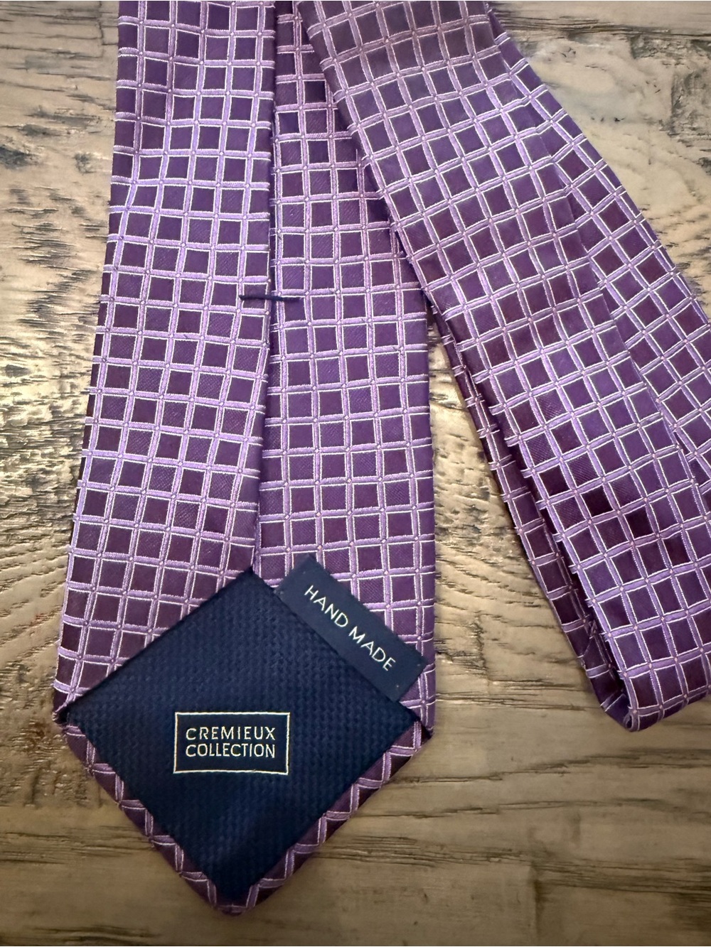 Daniel Cremieux Purple Windowpane Silk Tie